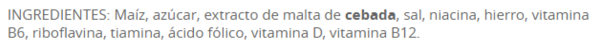 Ingredientes del alimento Cereales de desayuno Frosties - imagen - Badali