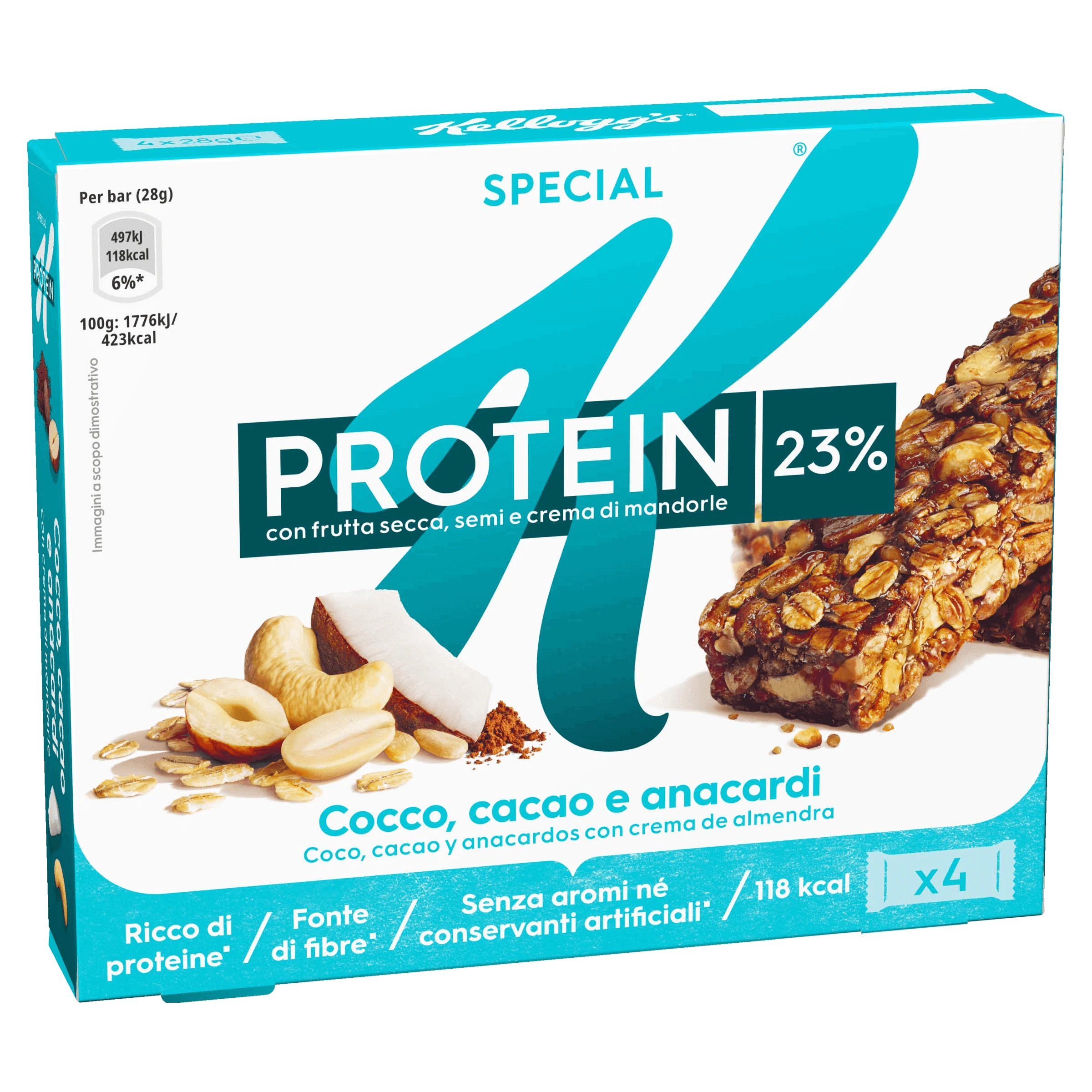 Alimento Barritas de cereales Special K Protein Chocolate, Coco & Anacardo - imagen