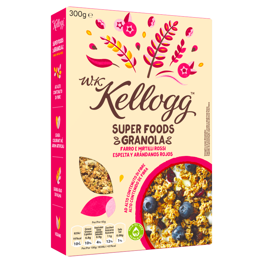 Alimento Granola W. K. Super Foods Espelta y Arándanos Rojos - imagen