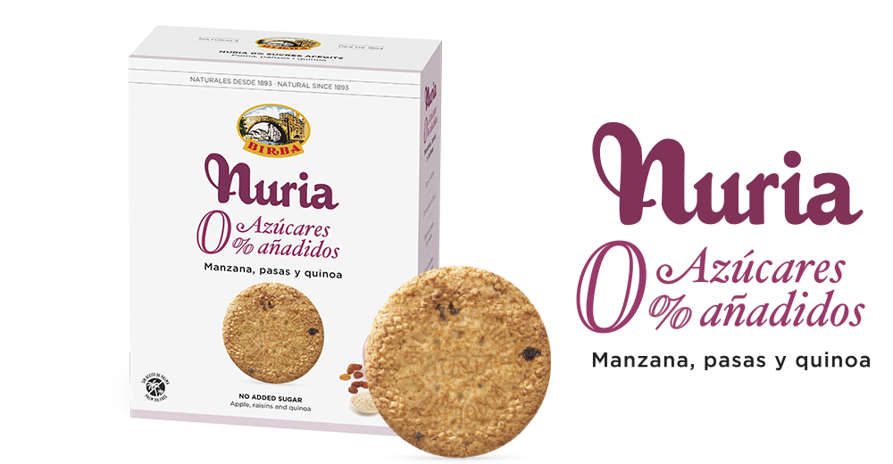 Alimento Galletas Nuria 0% azúcares añadidos manzana, pasas y quinoa - imagen