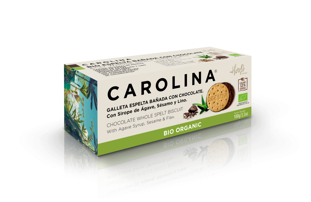 Alimento  Galleta Bio Digestive Espelta Integral Bañada con Chocolate,
Sirope de Ágave, Semillas de Sésamo y Lino - imagen