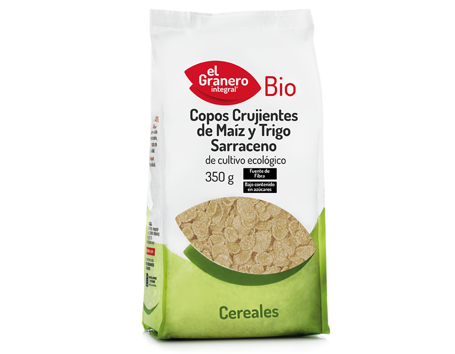 Alimento Copos crujientes de maíz y trigo sarraceno bio - imagen