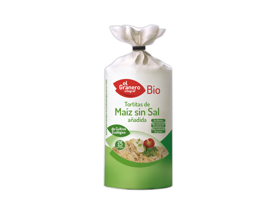 Alimento Tortitas de Maíz Sin Sal Añadida Bio, 110 g - imagen