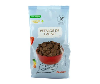 Alimento Cereales desayuno de arroz y maíz, pétalos de chocolate, sin gluten - imagen