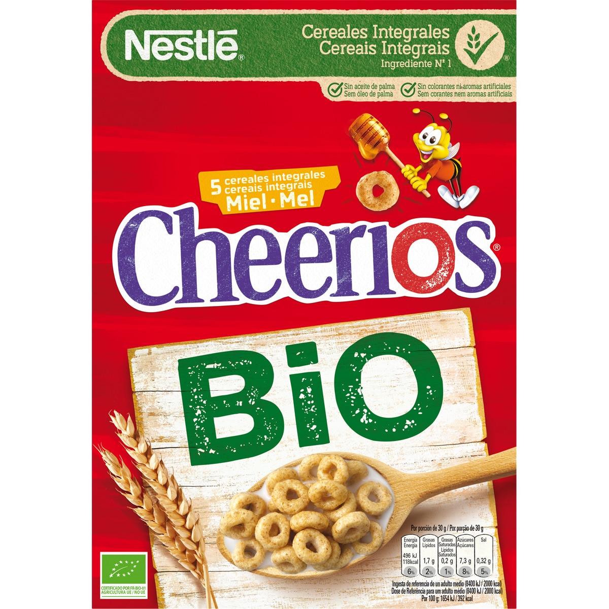 Alimento Cereales de desayuno bio con 5 cereales integrales y miel - imagen