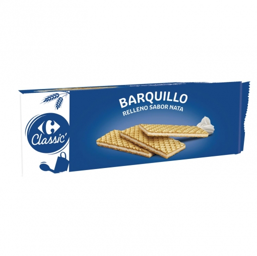 Alimento Galletas de barquillo rellenas sabor nata - imagen