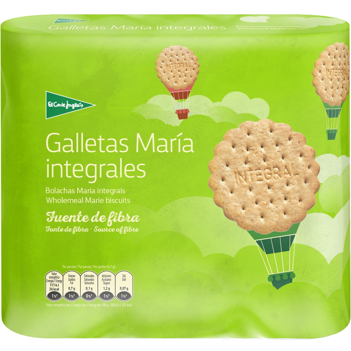 Alimento Galletas María integrales - imagen