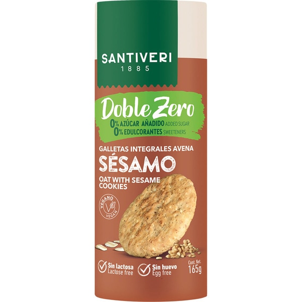 Alimento Galletas integrales de avena y sésamo doble 0% azúcar y edulcorantes - imagen
