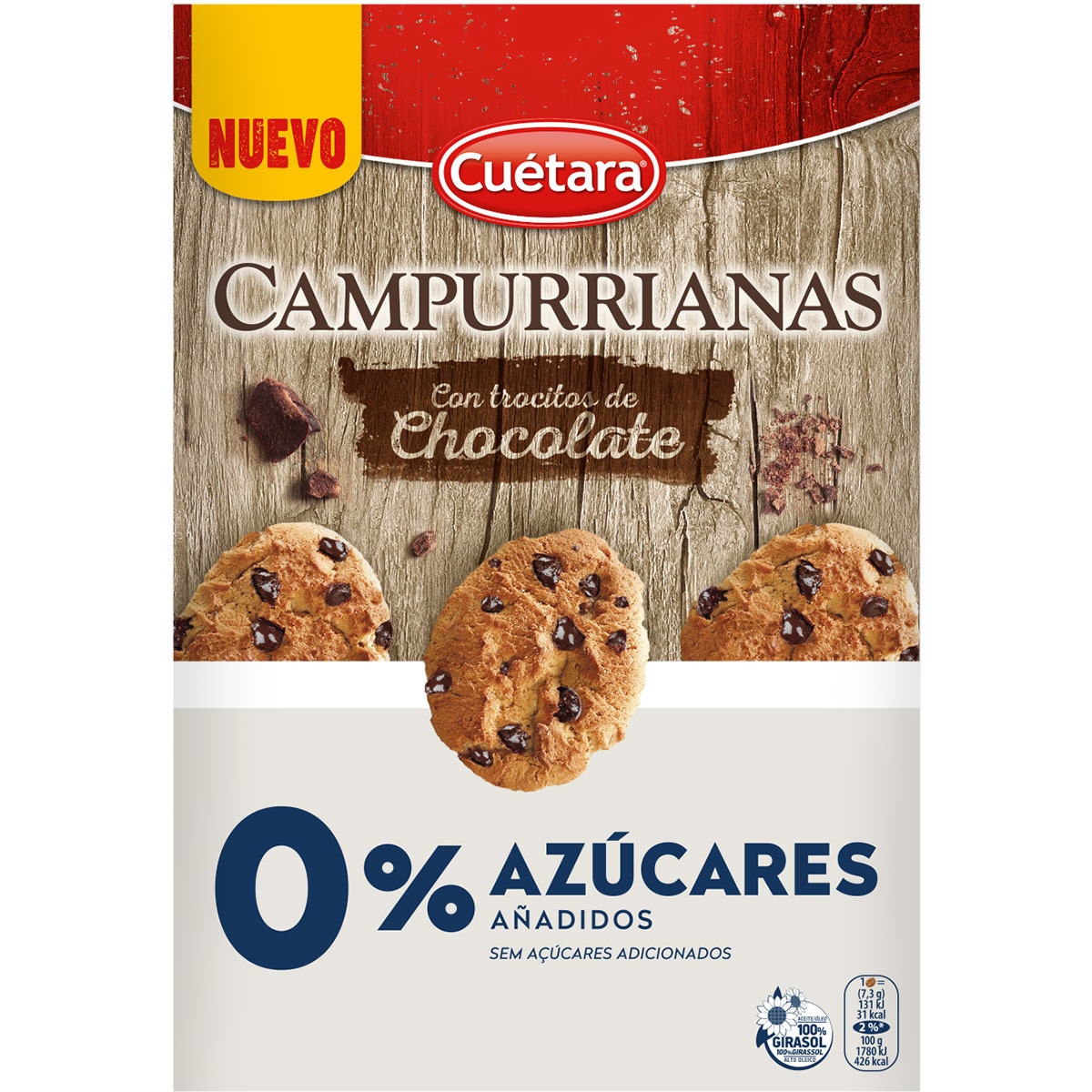 Alimento Galletas campurrianas con pepitas de chocolate 0% azúcares añadidos - imagen