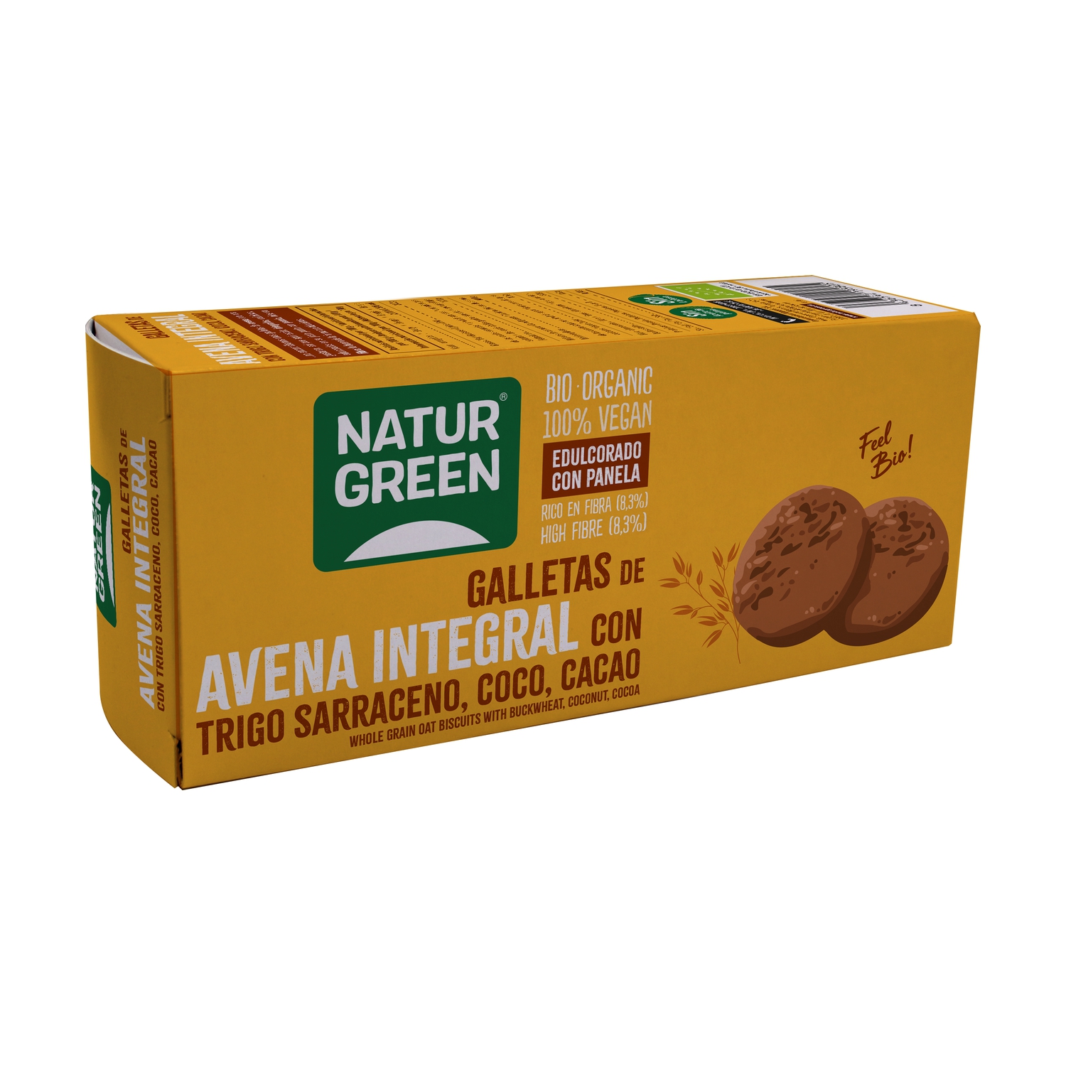 Alimento Galletas de avena integral con trigo sarraceno, coco y cacao - imagen