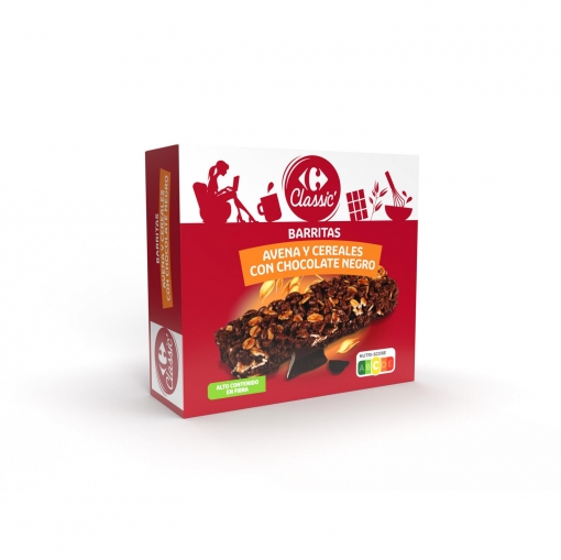 Alimento Barritas de avena y cereales con chocolate negro - imagen