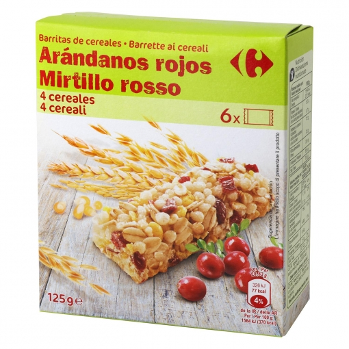 Alimento Barritas de cereales con arándanos rojos - imagen