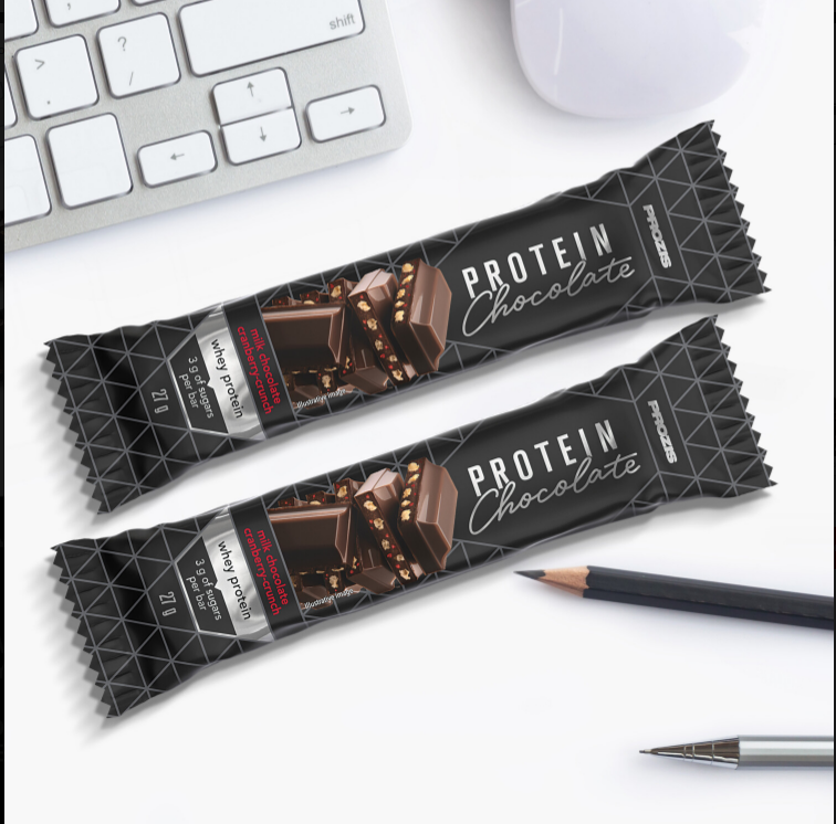 Alimento Barrita proteica chocolate con leche y arándano rojo crujiente - imagen