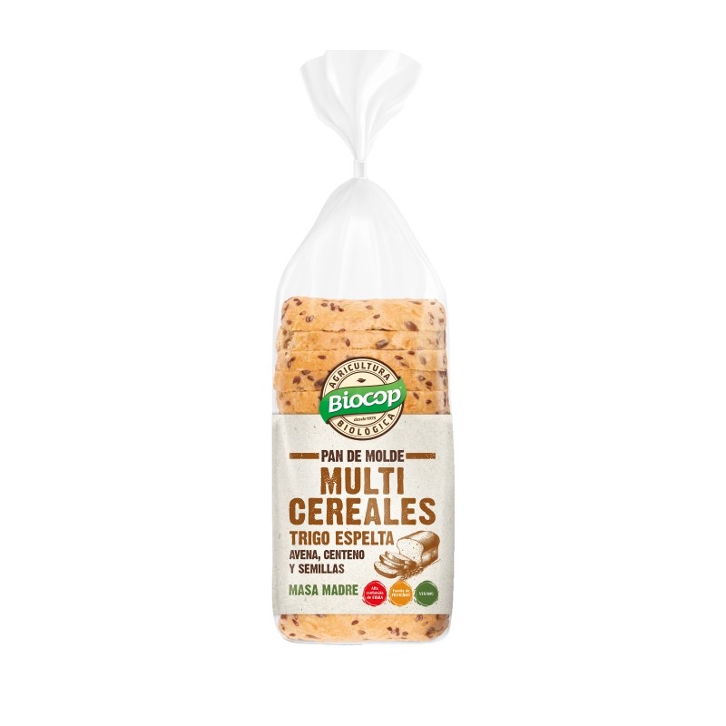 Alimento Pan de molde de trigo espelta multicereales sin gluten Orgánico - imagen