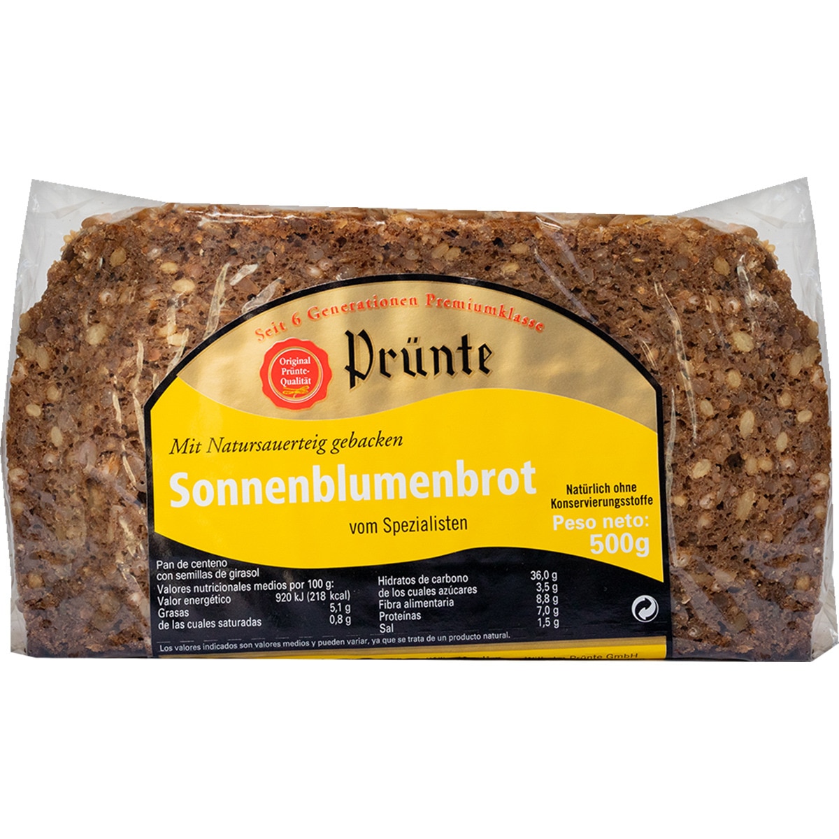 Alimento Pan aleman de centeno con semillas de girasol - imagen