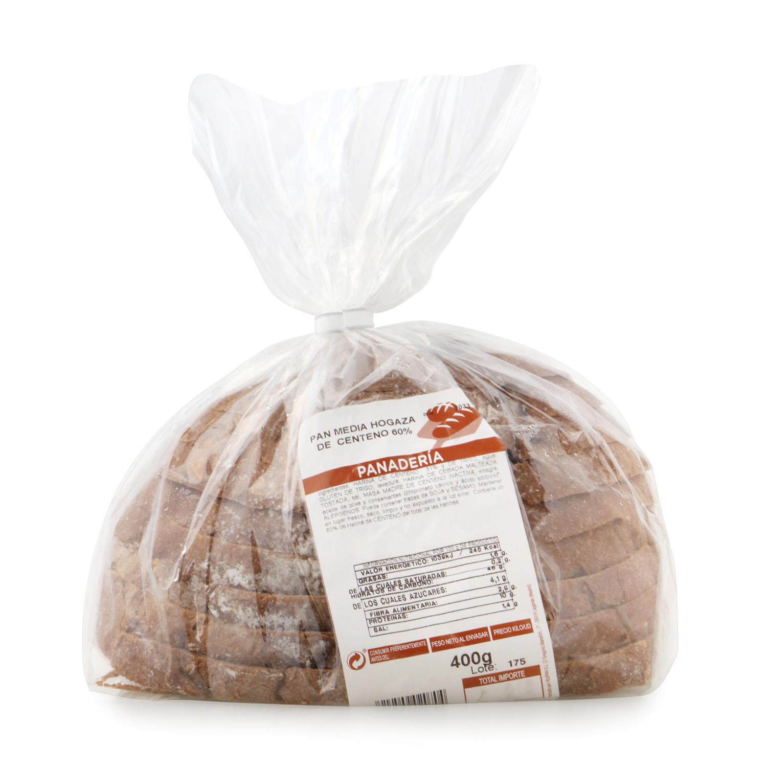 Alimento Pan media hogaza de centeno 60% - imagen