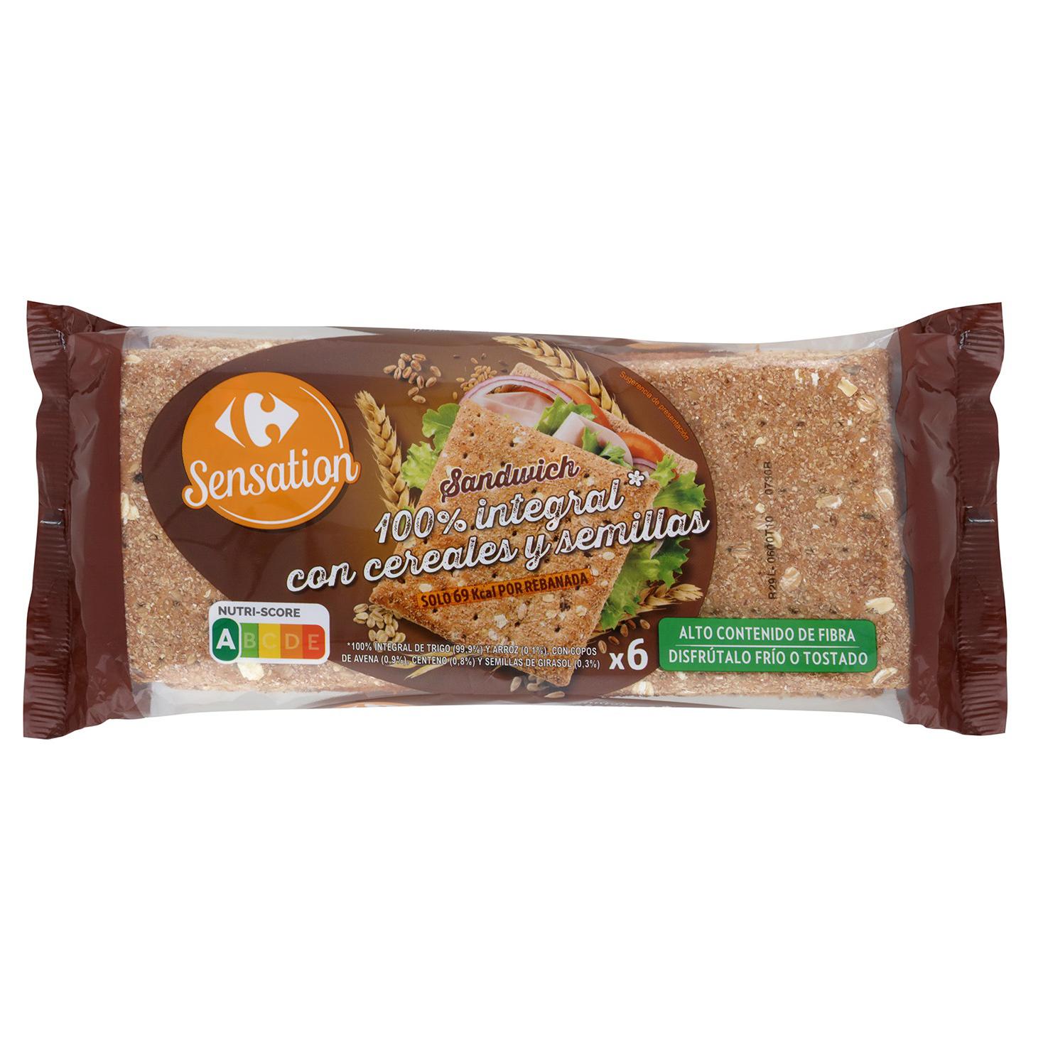 Alimento Pan sandwich integral con cereales y semillas - imagen