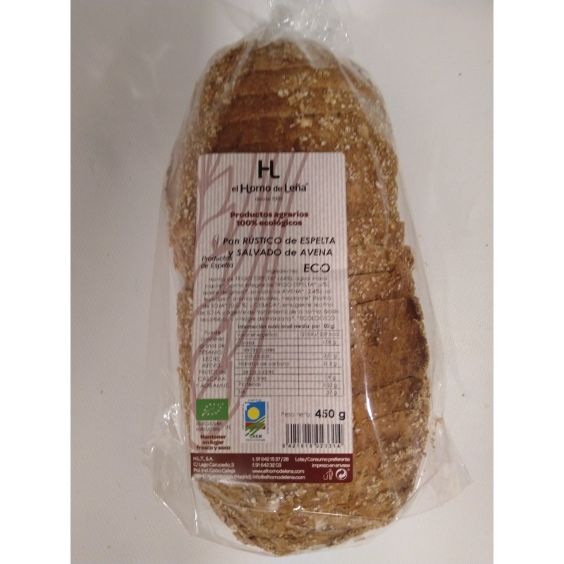 Alimento Pan rustico de espelta y salvado de avena ecológico - imagen