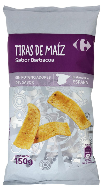 Alimento Aperitivo de tiras de maíz sabor barbacoa - imagen