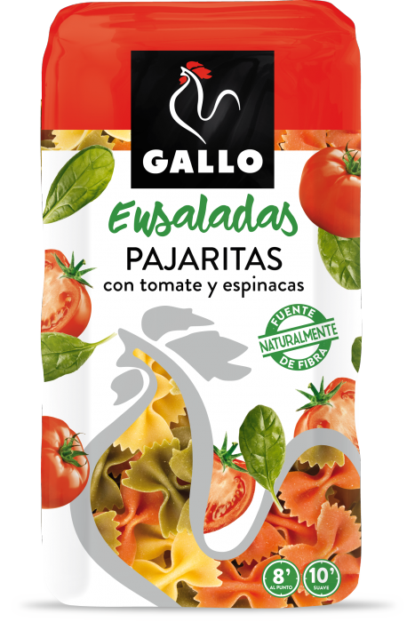 Alimento Pasta ensaladas pajaritas con tomate y espinacas - imagen