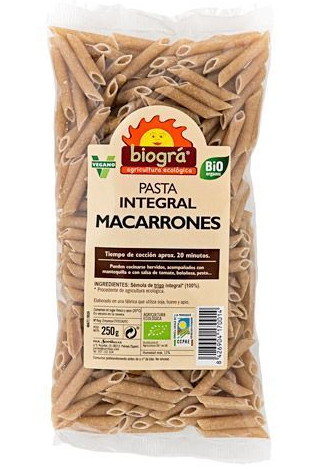 Alimento Pasta integral, macarrones - imagen