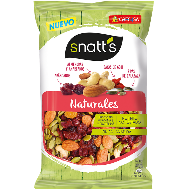 Alimento Mix de frutos secos y fruta desecada naturales snatts - imagen