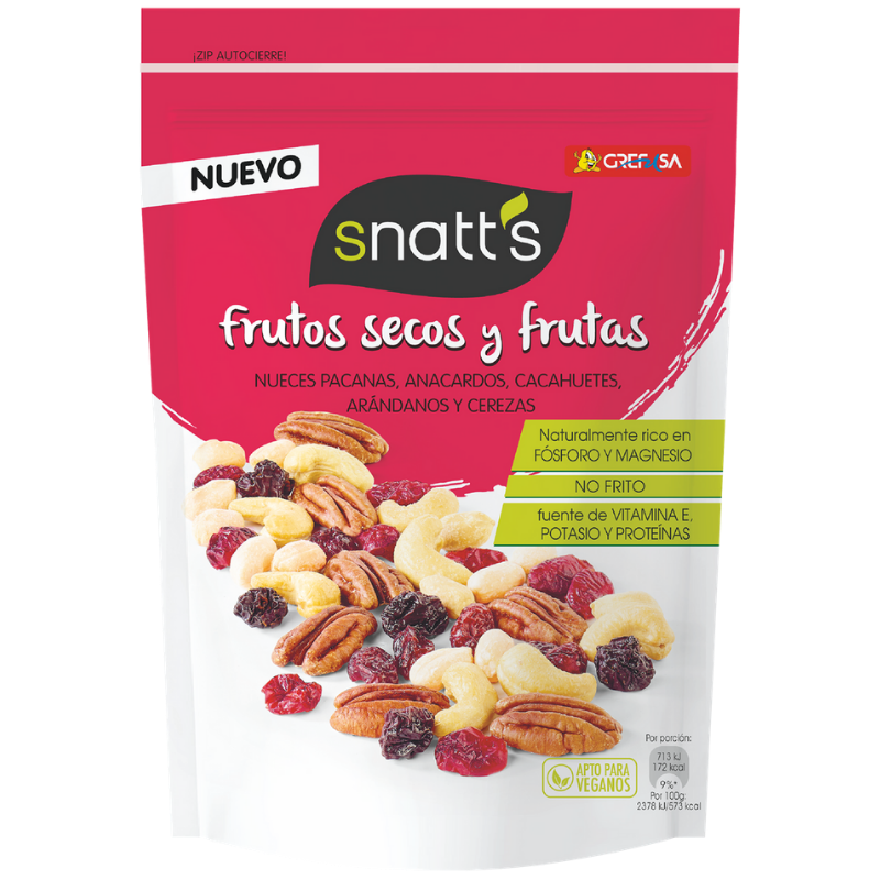 Alimento Frutos secos y frutas snatts: nueces pacanas, anacardos, cacahuetes, arándanos y cerezas - imagen