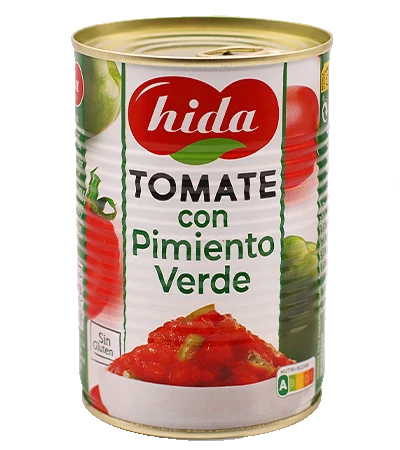 Alimento Tomate y pimiento verde troceado - imagen