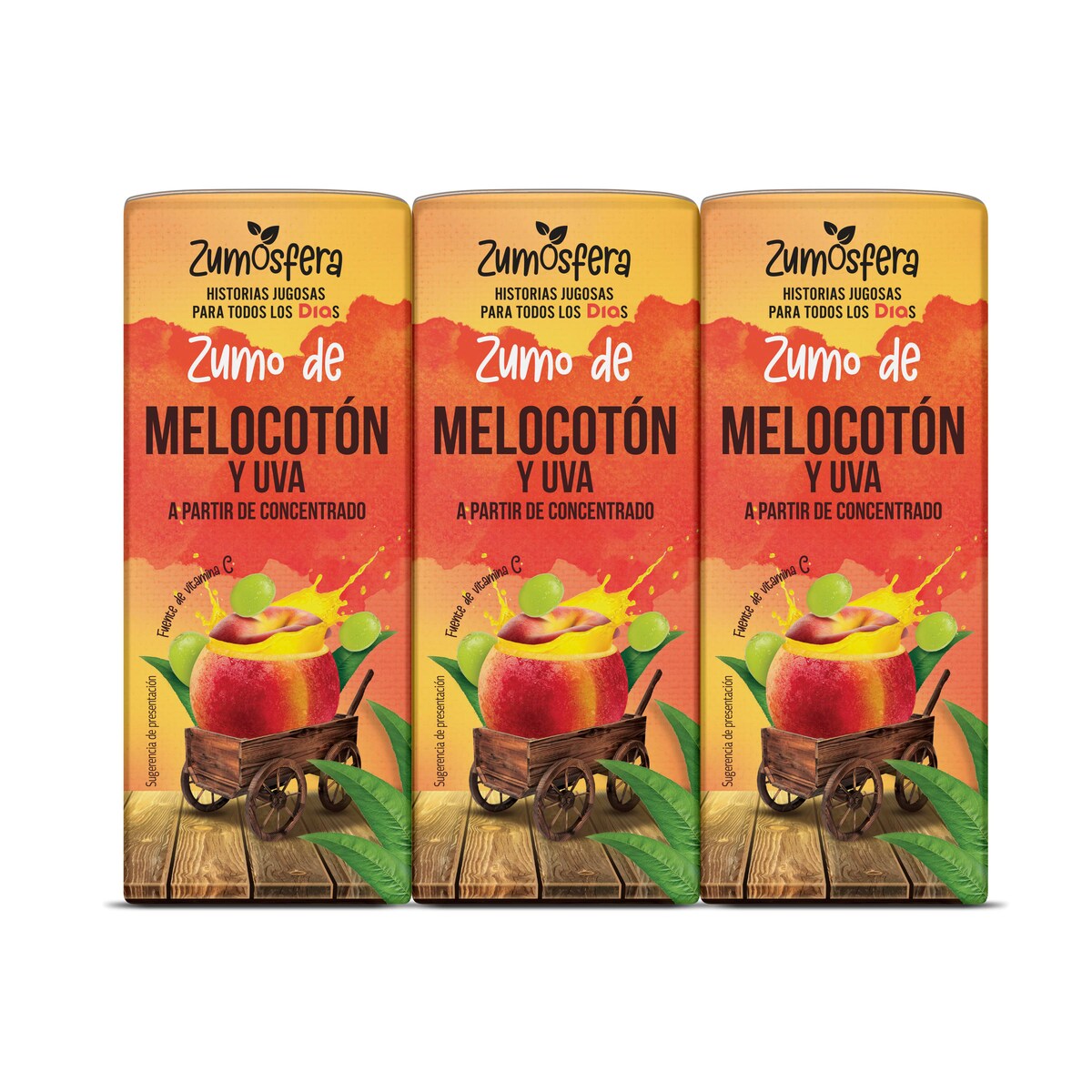 Alimento Zumo de melocotón y uva a partir de concentrado. Con vitamina c. - imagen