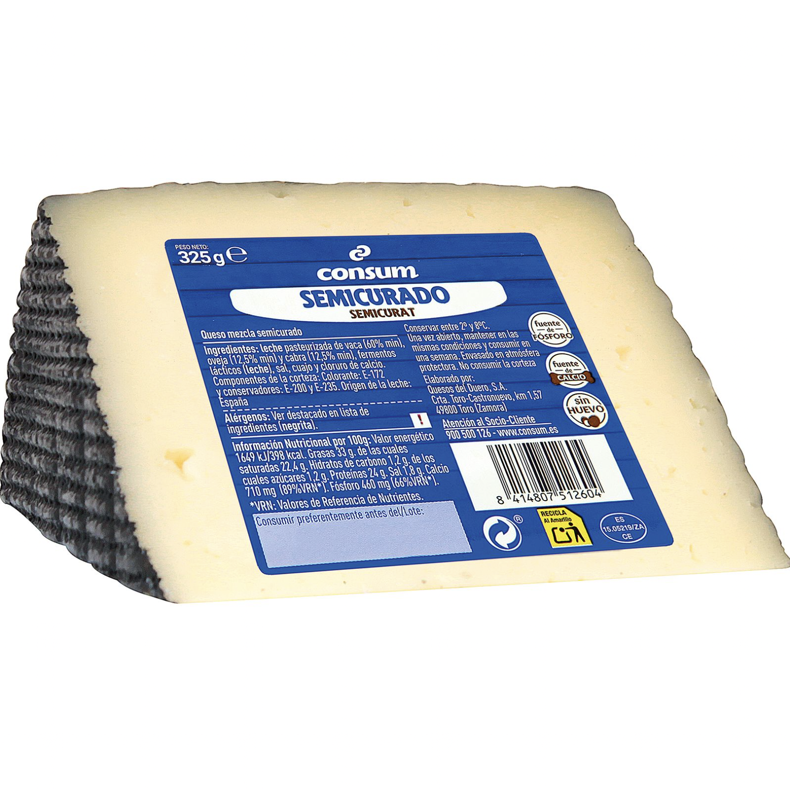 Alimento Queso Mezcla Semicurado Cuña  - imagen