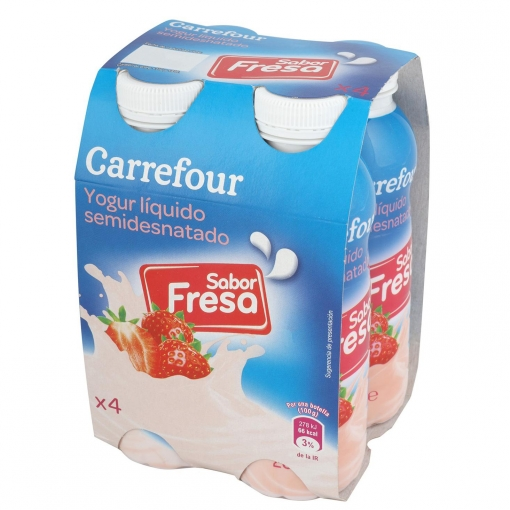 Alimento Yogur líquido semidesnatado sabor fresa - imagen