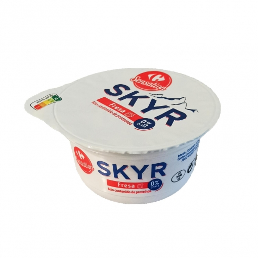 Alimento Leche fermentada desnatada de fresa Skyr. 0% grasa. Sin gluten - imagen