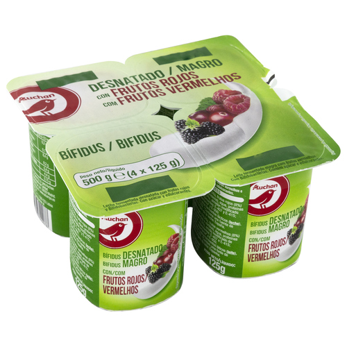 Alimento Leche fermentada con bifidobacterias desnatado con frutos rojos. - imagen