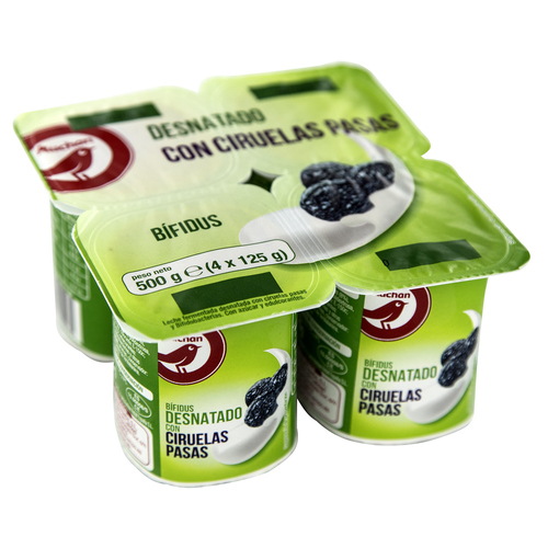 Alimento Leche fermentada con bifidobacterias desnatado con Ciruelas pasas. - imagen