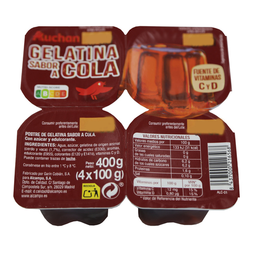 Alimento Gelatina sabor a cola. - imagen