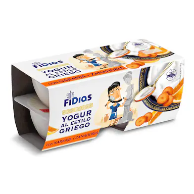 Alimento Yogurt al estilo griego con naranja y zanahoria. - imagen