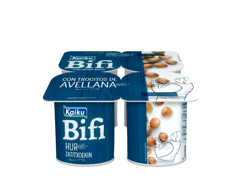 Alimento Leche fermentada azucarada con bifidus activo, con avellanas. - imagen