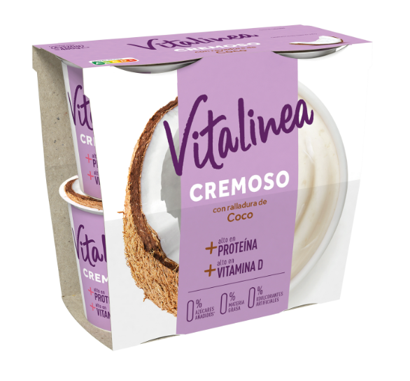 Alimento Leche fermentada desnatada con coco y vitamina D, Vitalinea - imagen