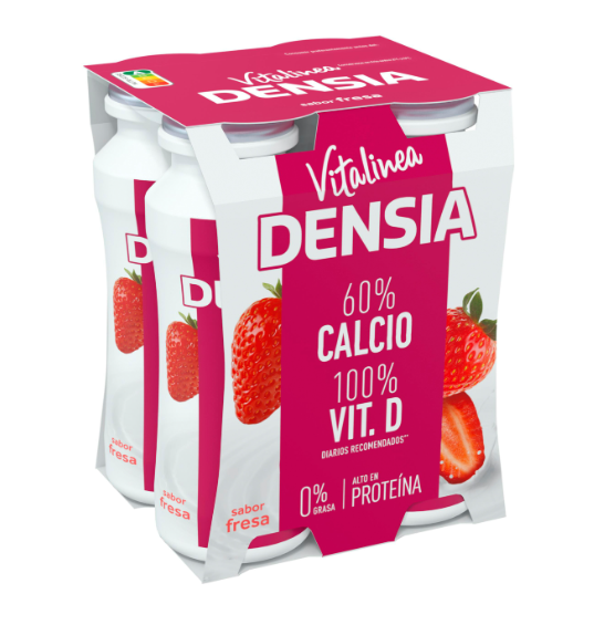 Alimento Especialidad láctea fermentada desnatada con zumo de fresa, Vitalinea, Densia - imagen