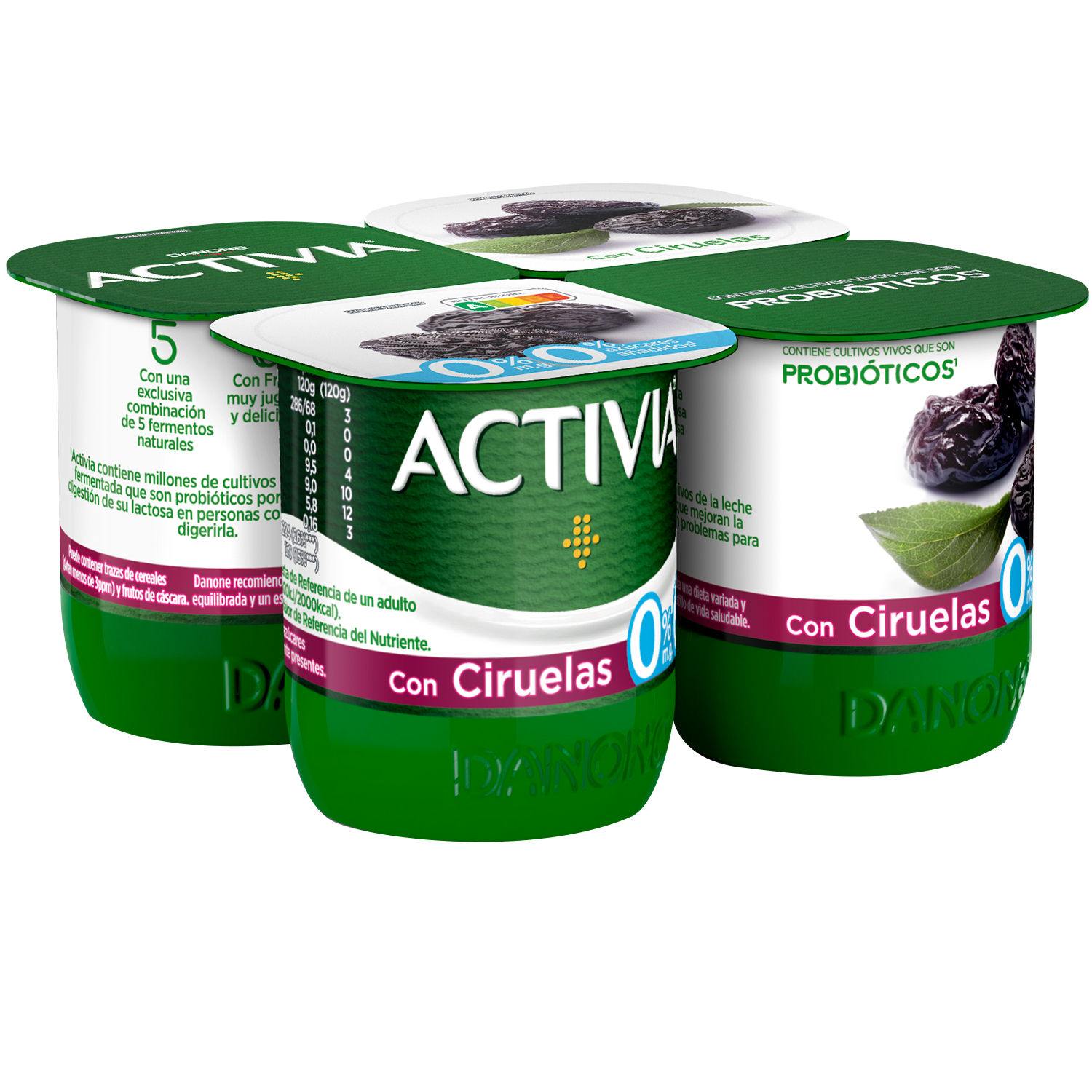 Alimento Leche fermentada desnatada con ciruela y bifidus, Activia - imagen