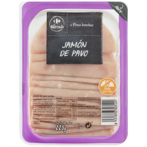 Alimento Jamón de Pavo Cocido en finas lonchas - imagen