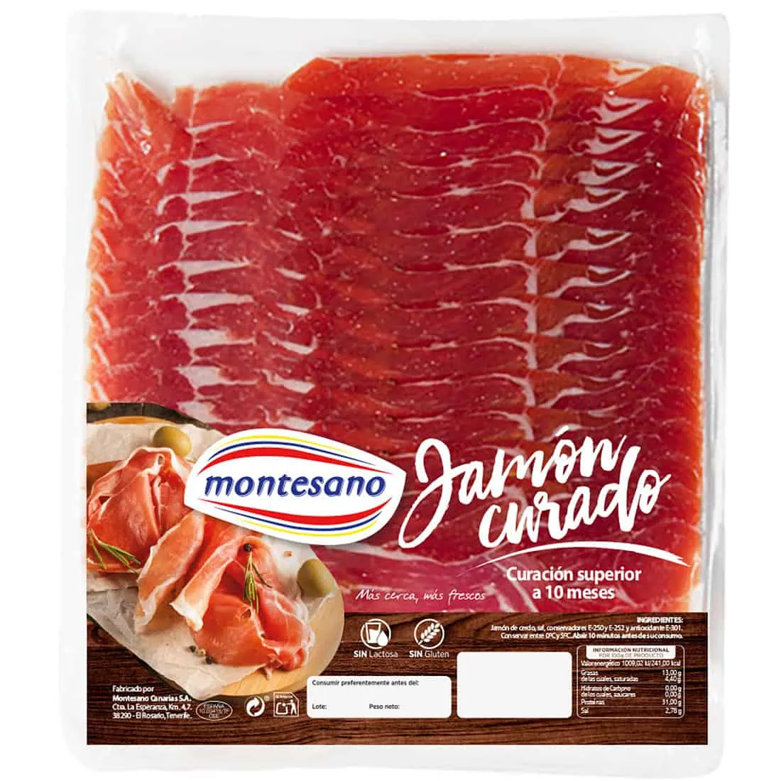 Alimento Jamón curado curacion mayor 10 meses loncheado - imagen