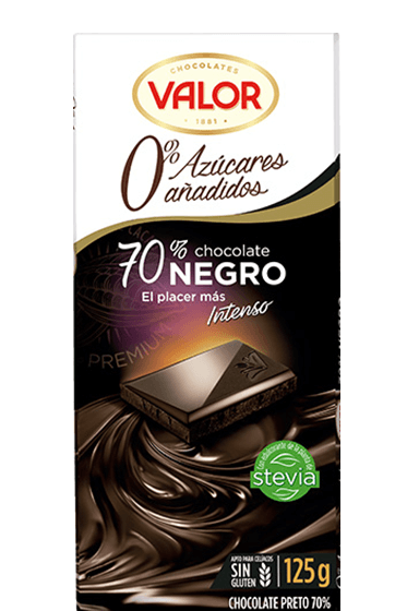 Alimento Chocolate negro 70%, 0% azúcares añadidos - imagen