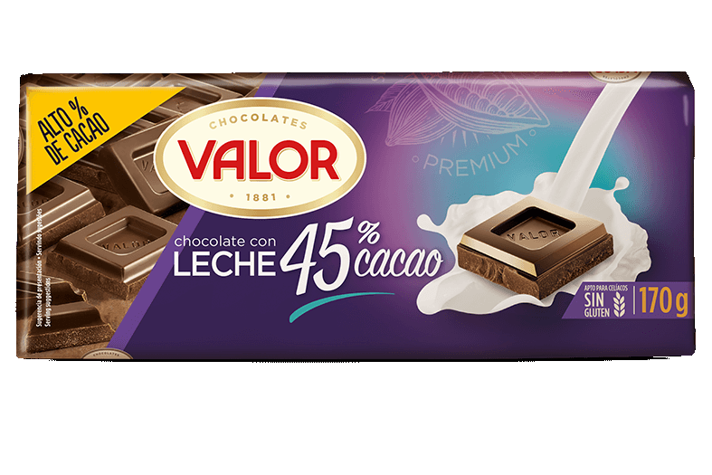 Alimento Chocolate con leche 45% de cacao - imagen