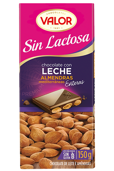 Alimento Chocolate con leche y almendras sin lactosa - imagen