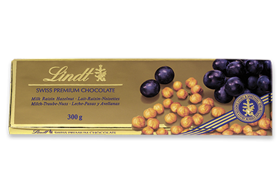 Alimento Chocolate suizo con leche, avellanas y pasas - imagen