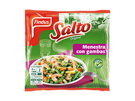 Alimento Salteado de menestra de verduras con gambas. Salto - imagen